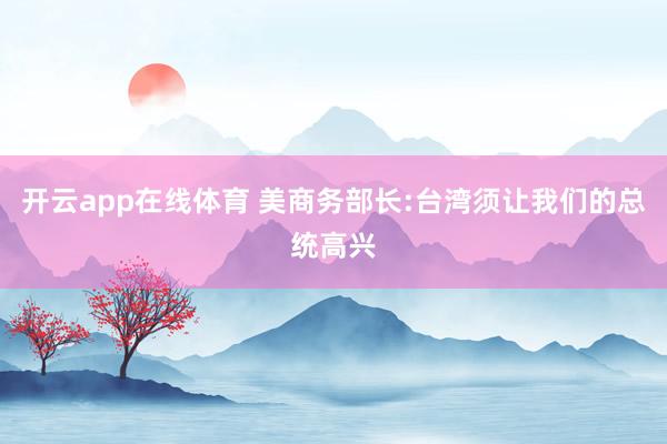 开云app在线体育 美商务部长:台湾须让我们的总统高兴