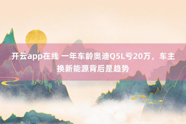 开云app在线 一年车龄奥迪Q5L亏20万，车主换新能源背后是趋势